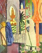 August Macke In the Temple Hall Sweden oil painting artist